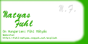 matyas fuhl business card