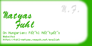 matyas fuhl business card
